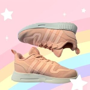 Adidas Girls Multix Trainer Sneaker Size 10K Haze Coral/White